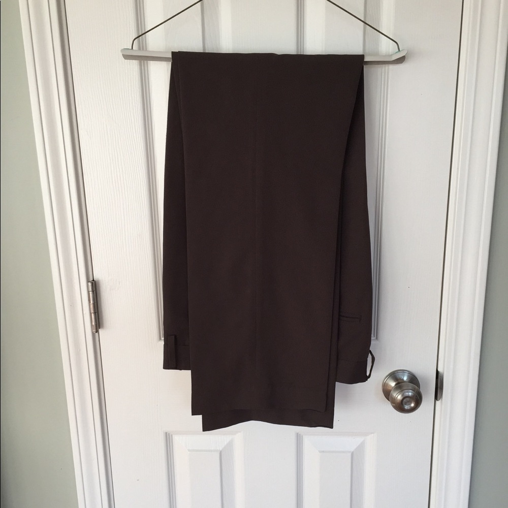 Geoffrey Beene dark brown pants w/mini pinstripes